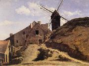 Corot Camille The Moulin of the Calette in Montmartre oil on canvas
